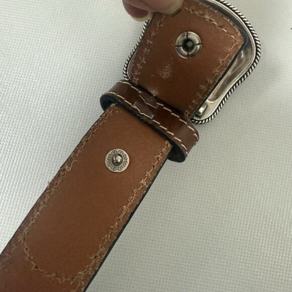 Nocona Women\'s Brown Western Belt Leather Rhinestone Horse Hair Studded Bling 26 main image 4
